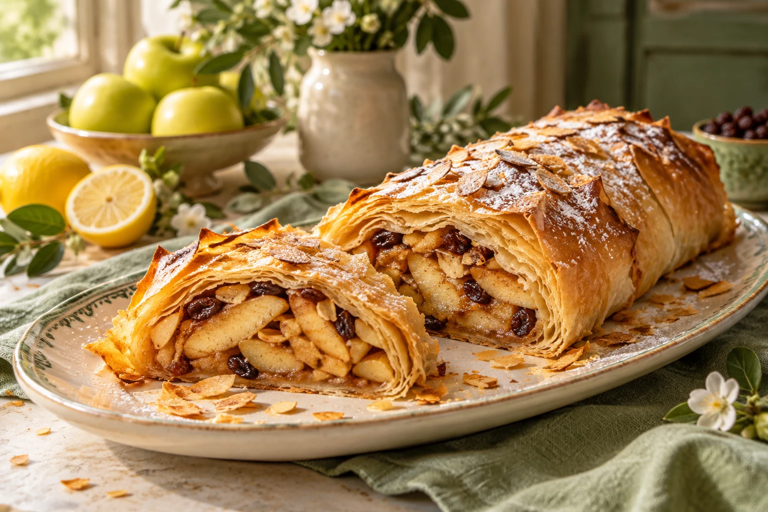 Strudel facile pommes et miel : plat terminé