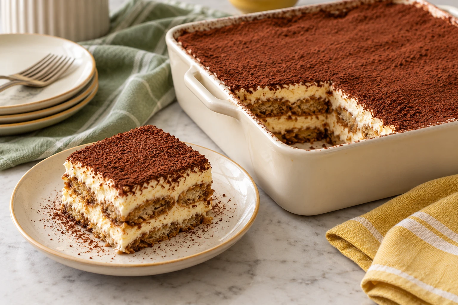 Tiramisu classique au café : plat terminé