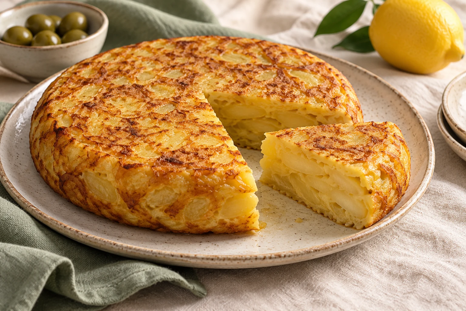 Tortilla espagnole aux pommes de terre : plat terminé