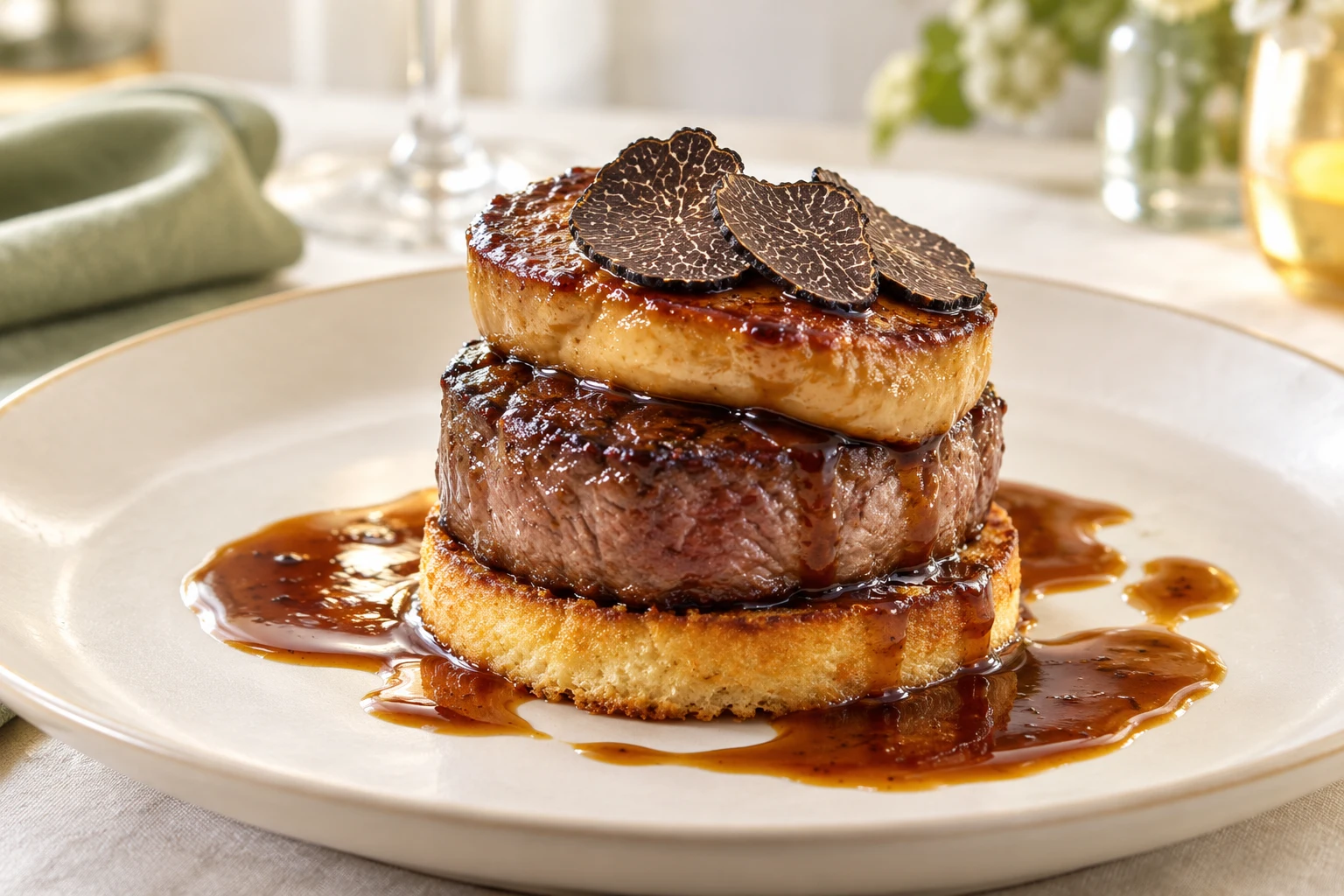 Tournedos Rossini au madère : plat terminé