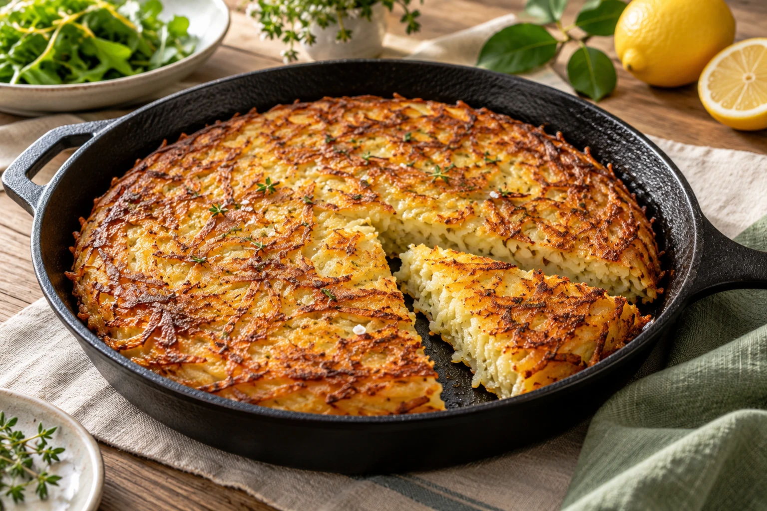 Grand rösti de pommes de terre : plat terminé
