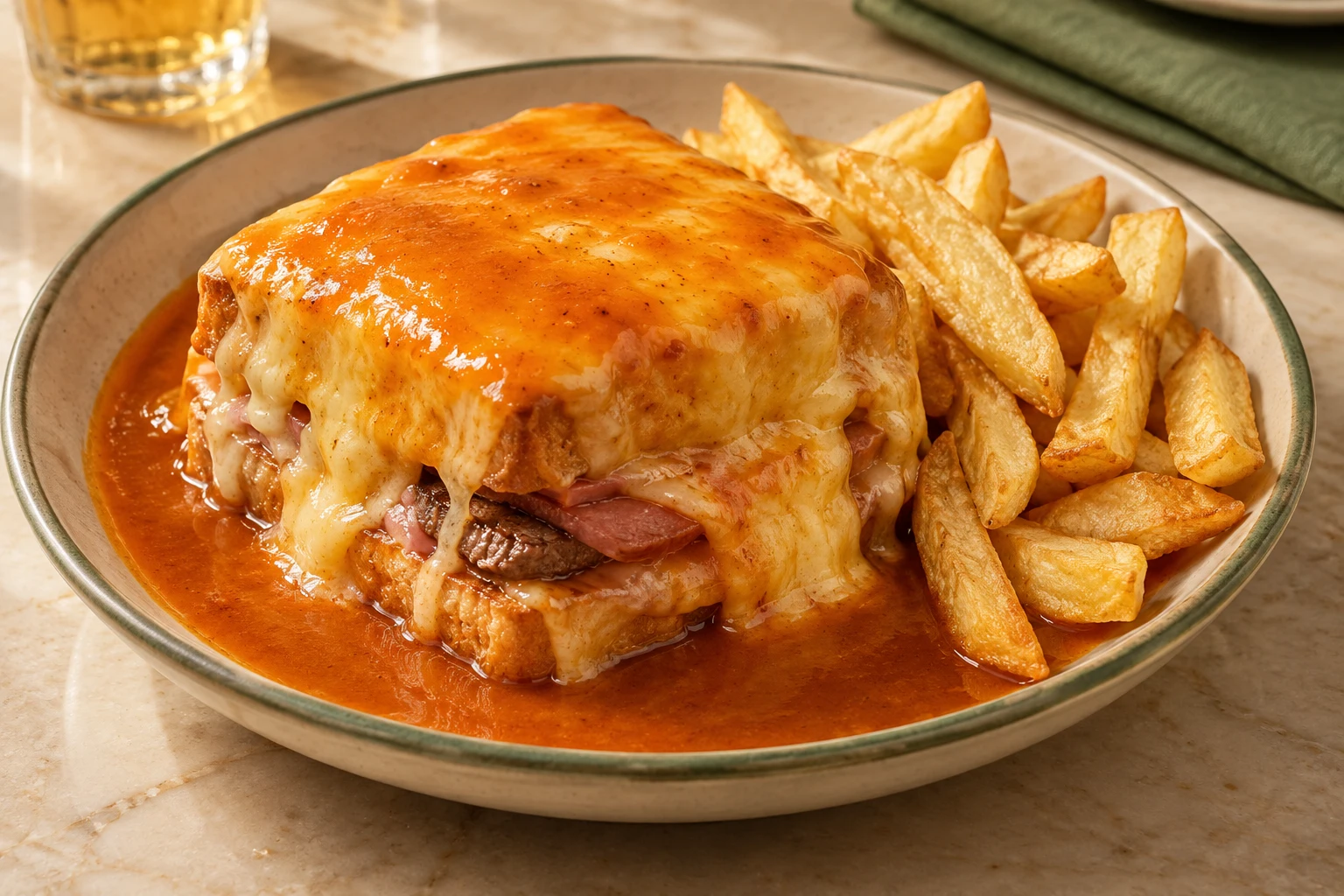 Francesinha portugaise : plat terminé