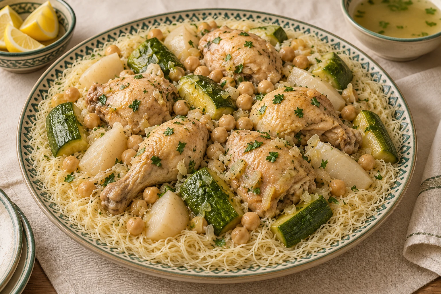 Rechta algérienne au poulet : plat terminé
