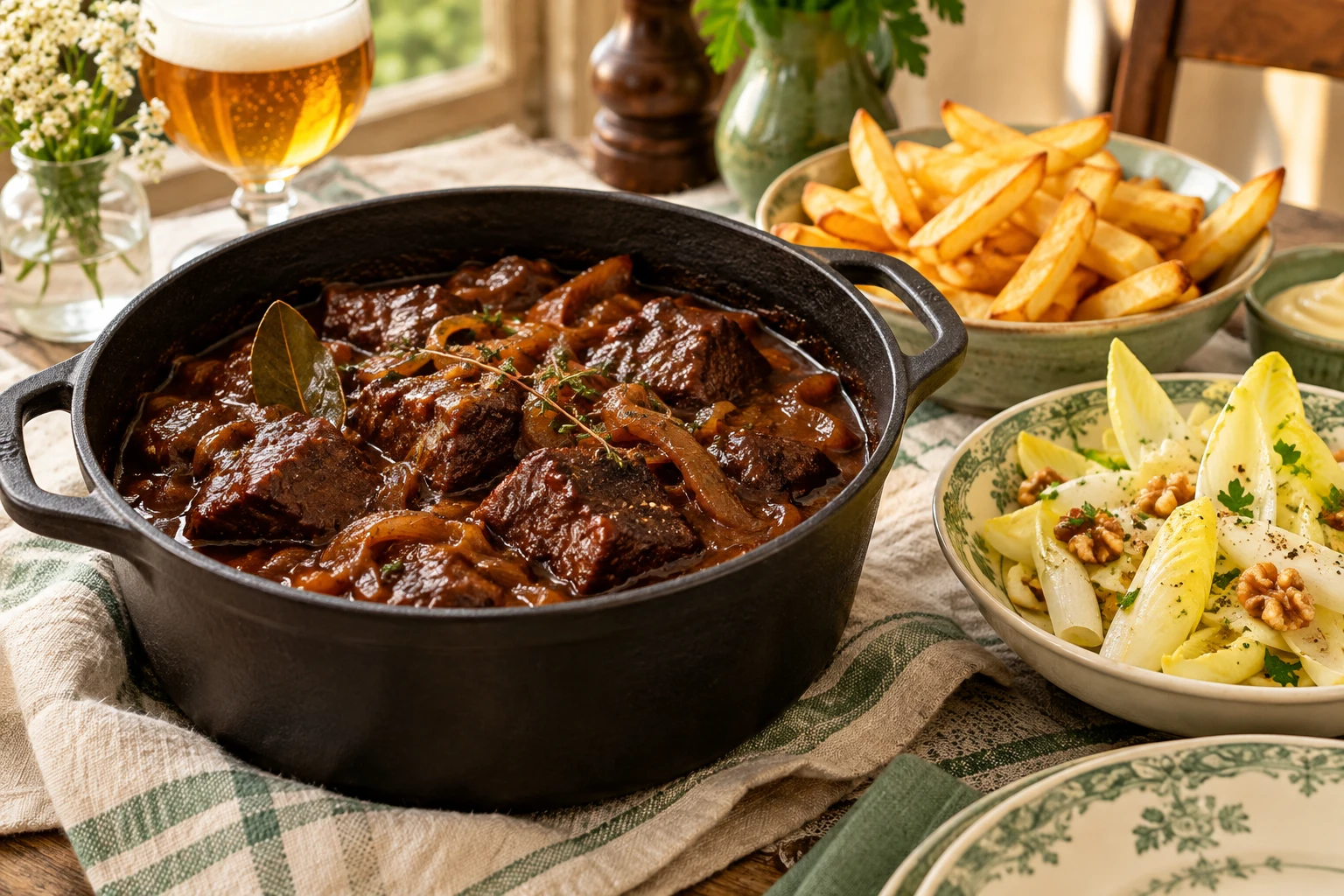 Carbonades flamandes à la bière brune : plat terminé