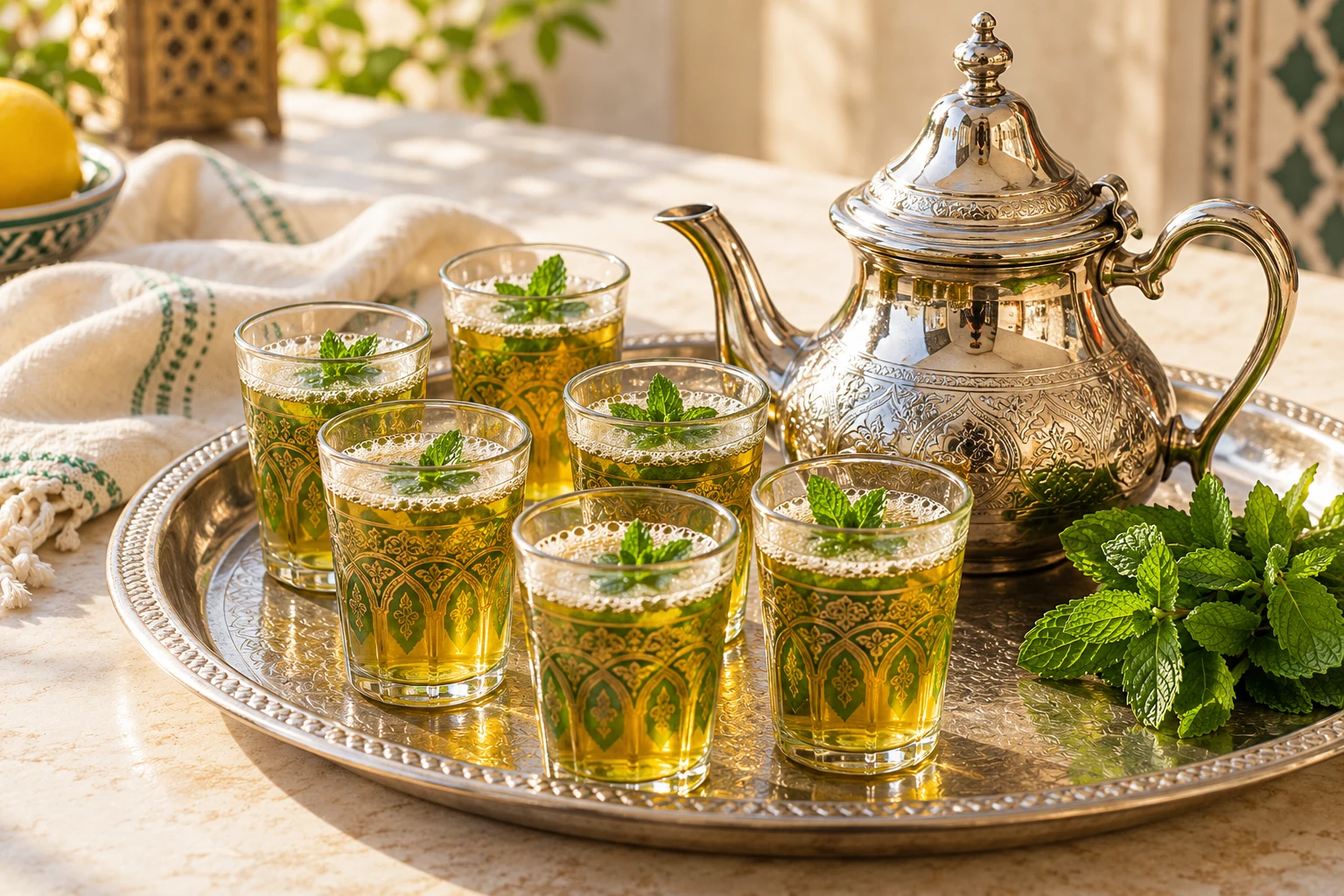Thé à la menthe marocain : plat terminé