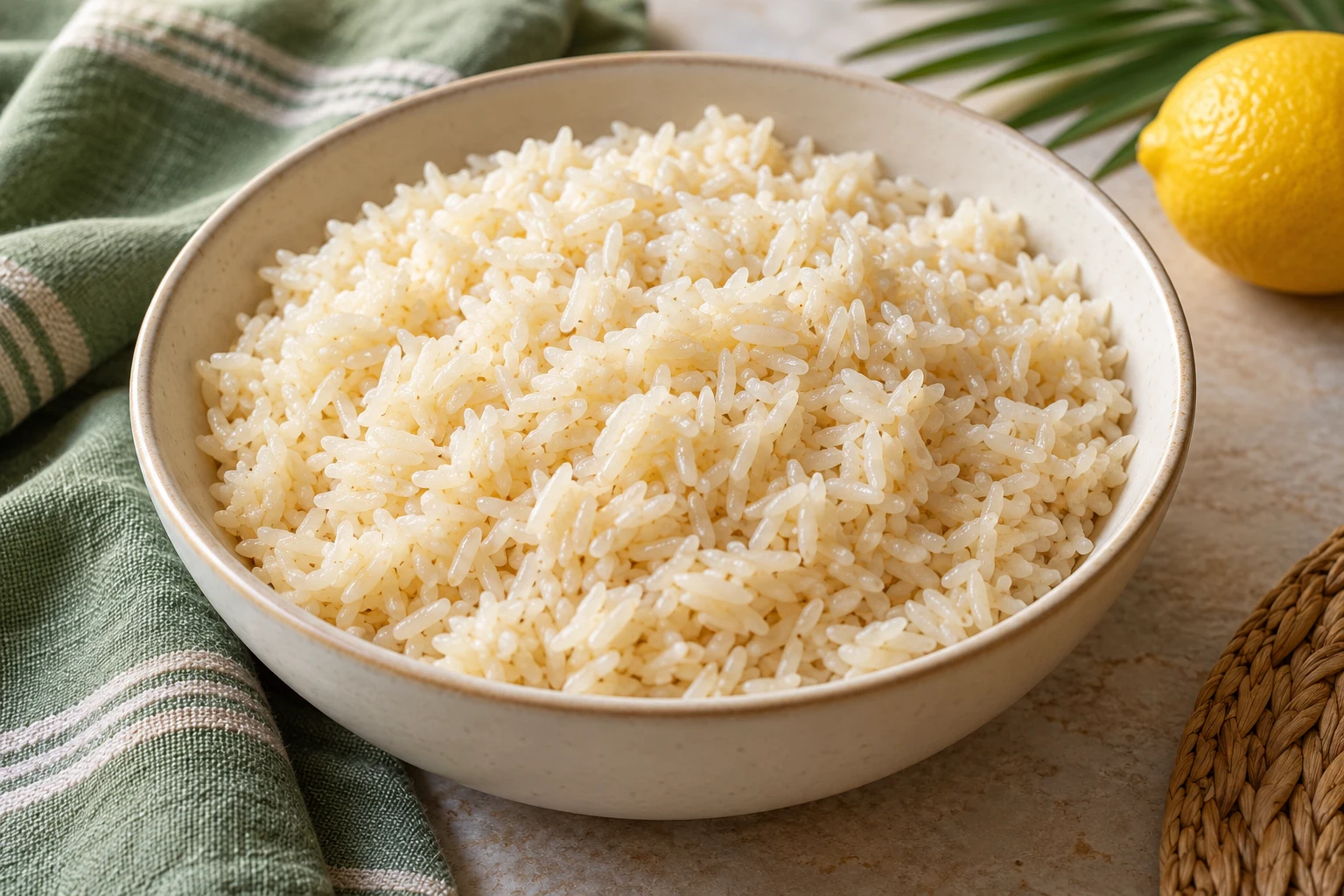 Riz créole au beurre : plat terminé