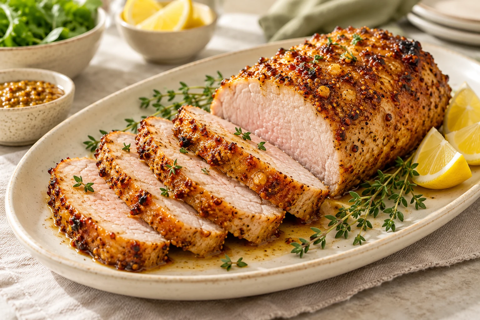 Rôti de porc à l’Airfryer : plat terminé