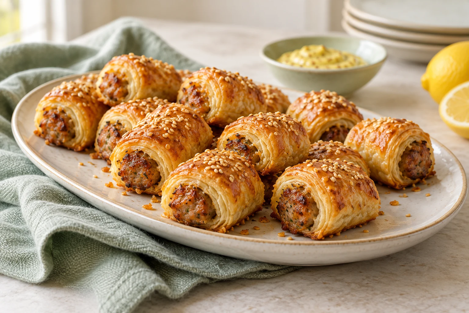 Roulés feuilletés à la saucisse : plat terminé