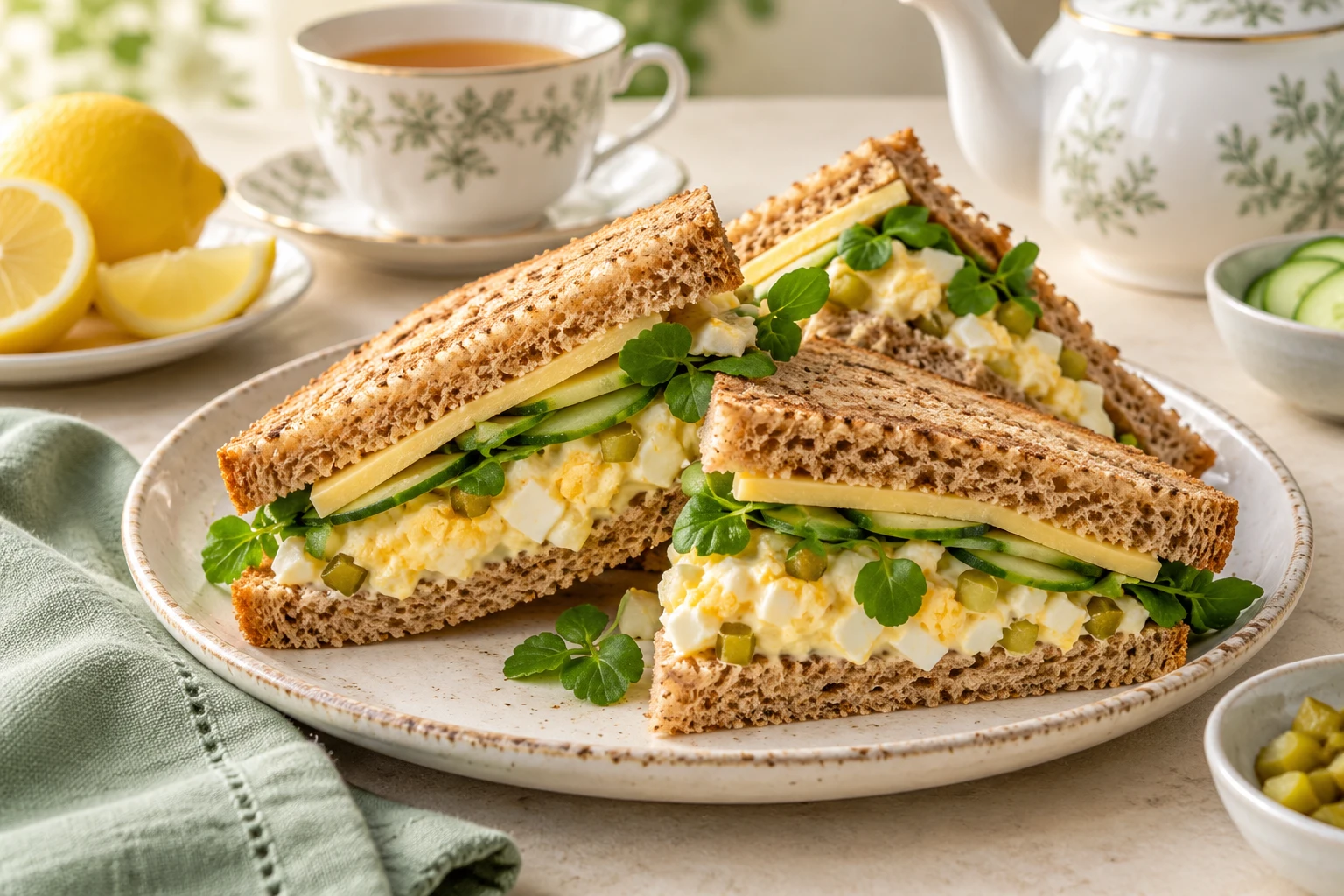 Sandwich britannique au cheddar et aux œufs : plat terminé