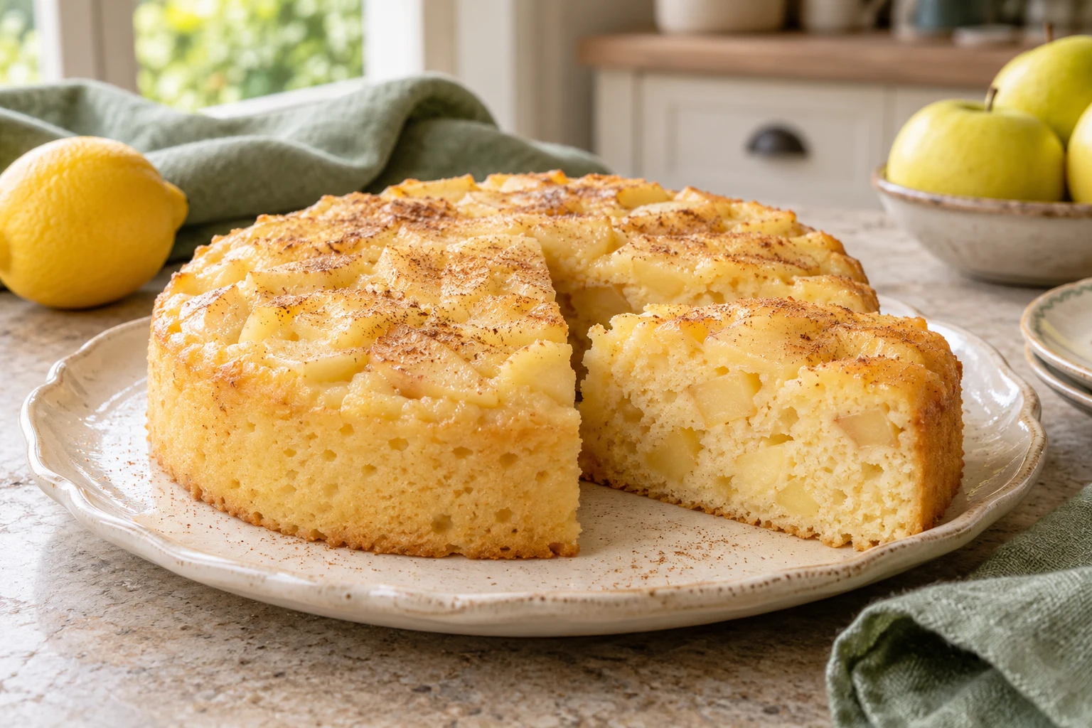 Gâteau aux pommes express au micro-ondes : plat terminé