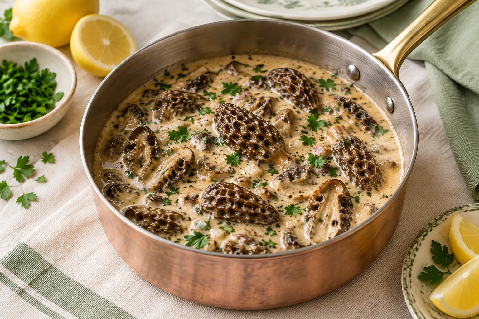 Sauce crémeuse aux morilles : plat terminé