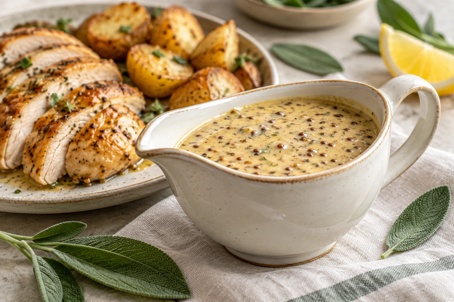 Sauce moutarde crémeuse : plat terminé