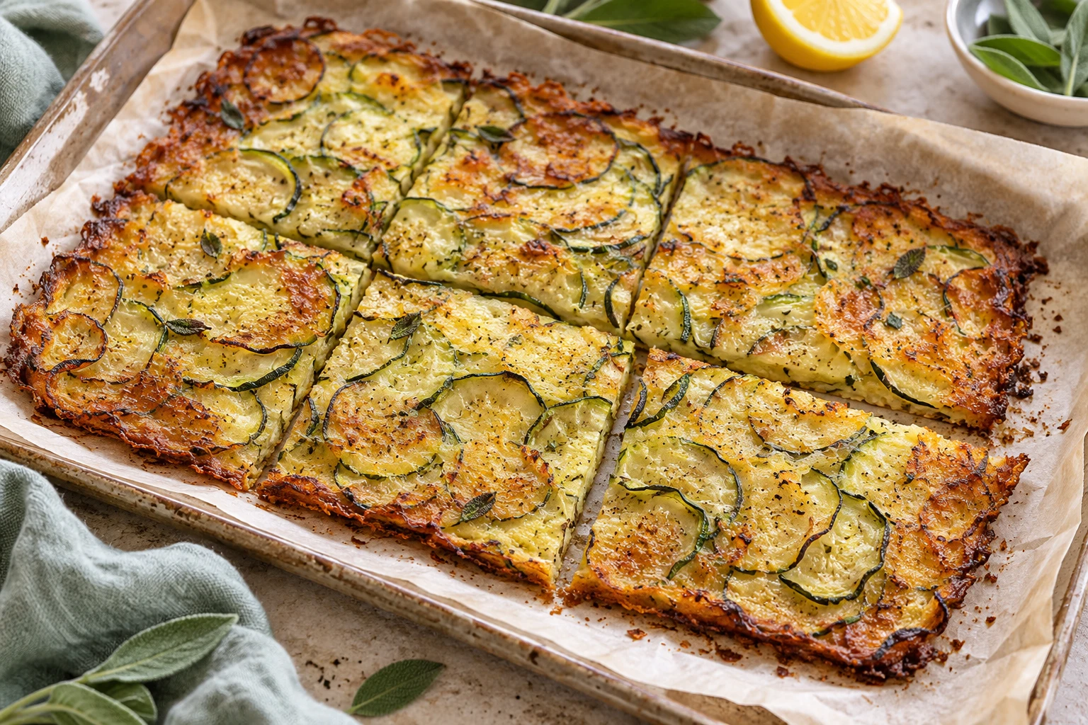 Scarpaccia fine aux courgettes : plat terminé