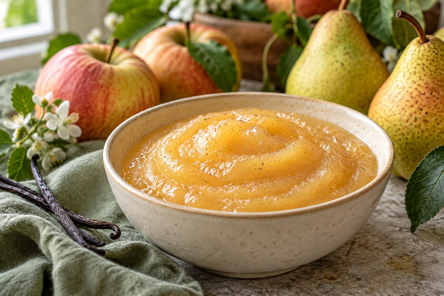 Compote pomme-poire à la vanille : plat terminé
