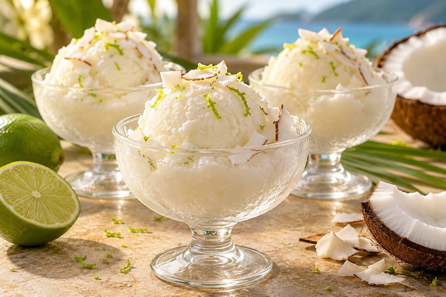 Sorbet coco guadeloupéen : plat terminé