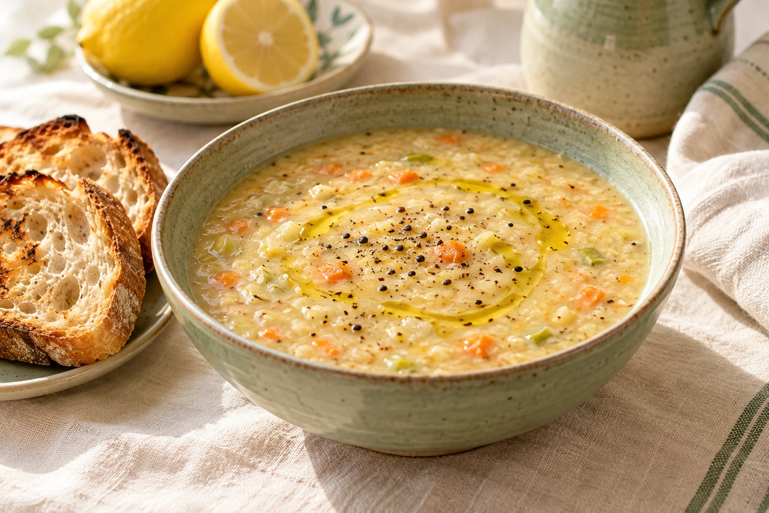 Soupe crémeuse aux flocons d’avoine : plat terminé