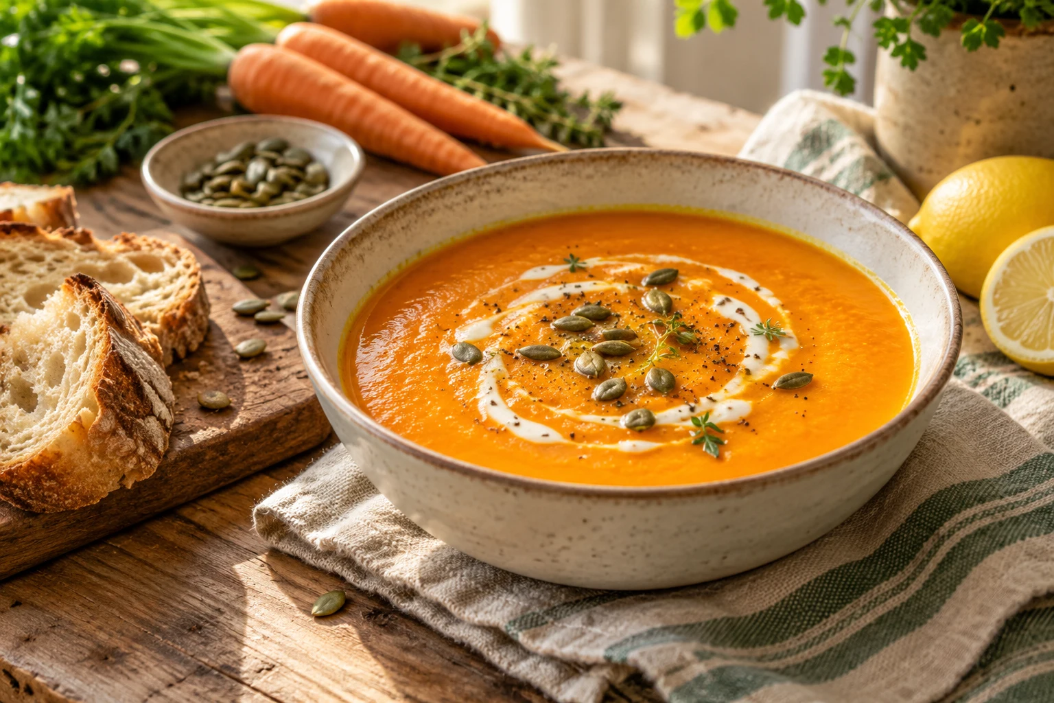 Soupe de carottes express : plat terminé