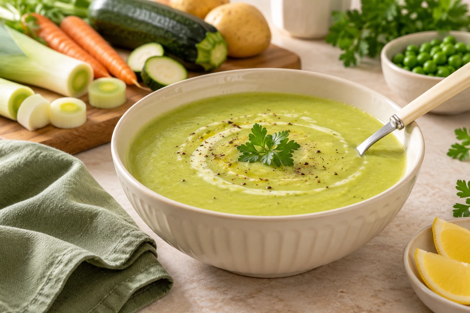 Velouté de légumes au Kiri : plat terminé