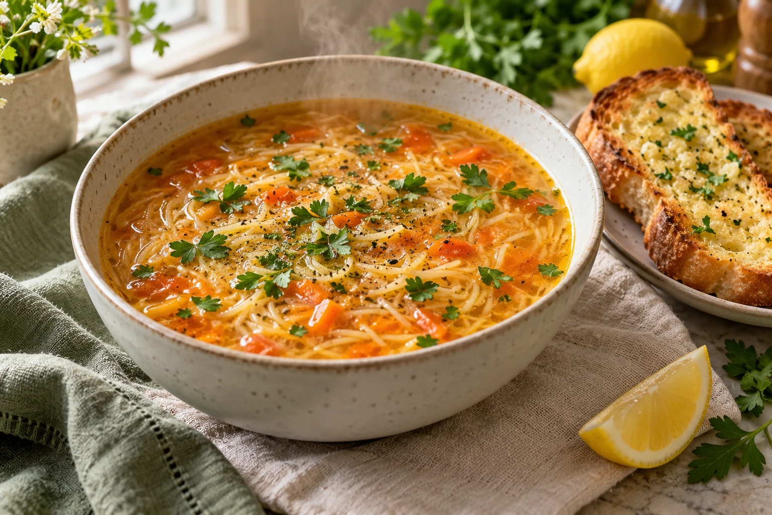 Soupe express aux vermicelles : plat terminé