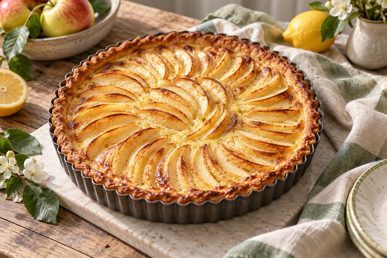 Tarte alsacienne aux pommes : plat terminé