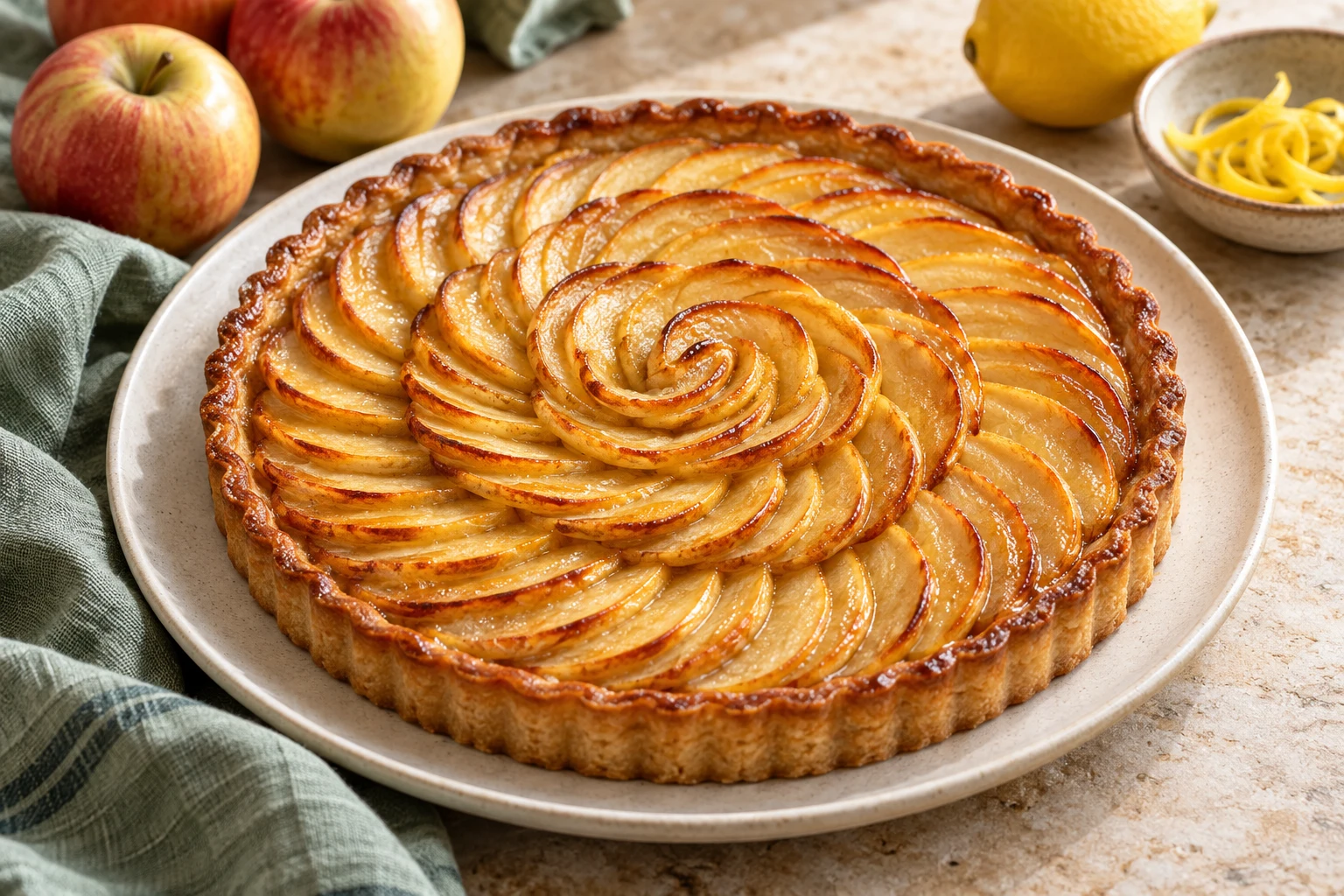 Tarte aux pommes traditionnelle : plat terminé