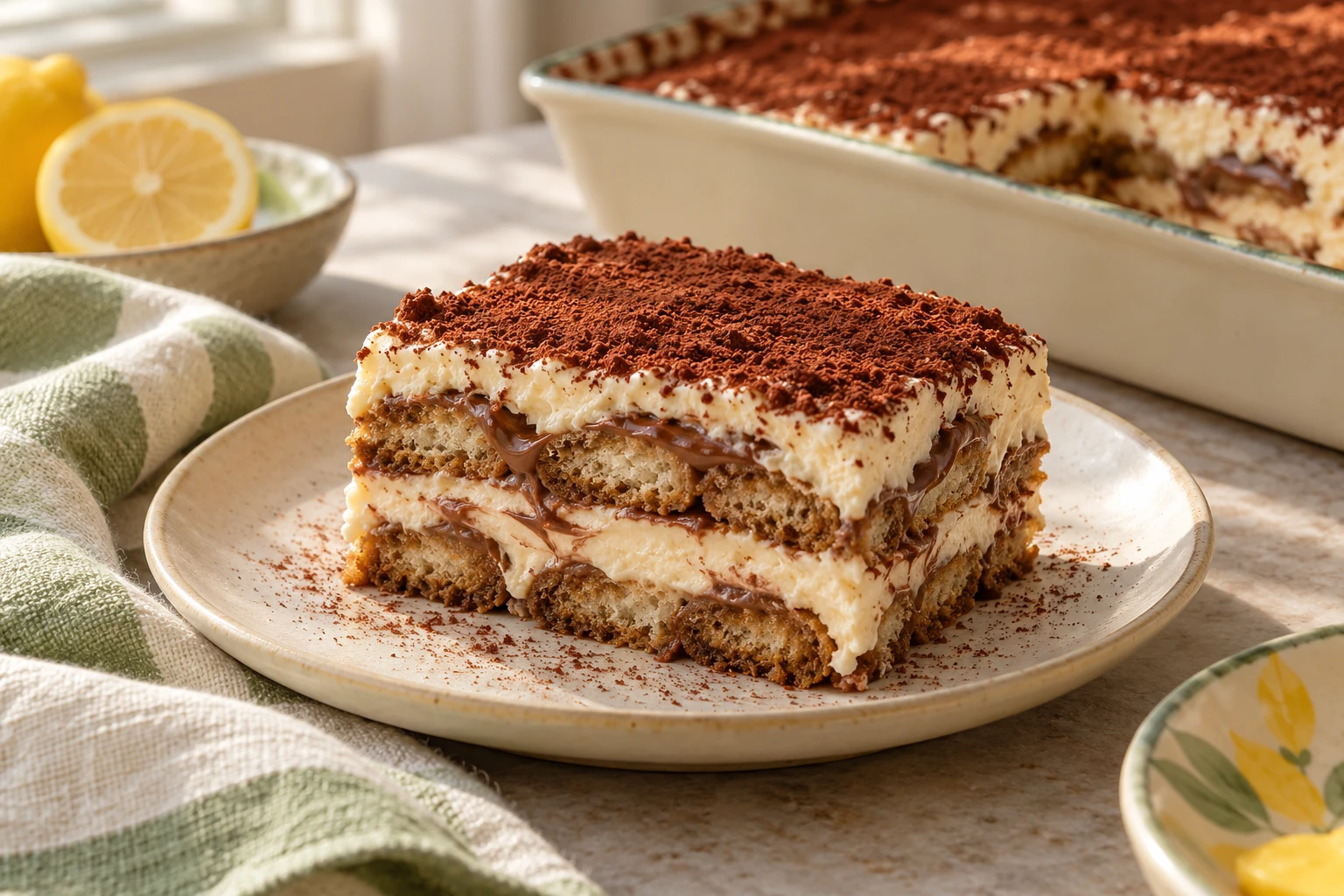 Tiramisu crémeux au Nutella : plat terminé
