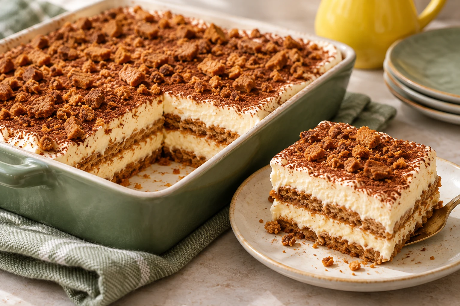 Tiramisu crémeux aux spéculoos : plat terminé
