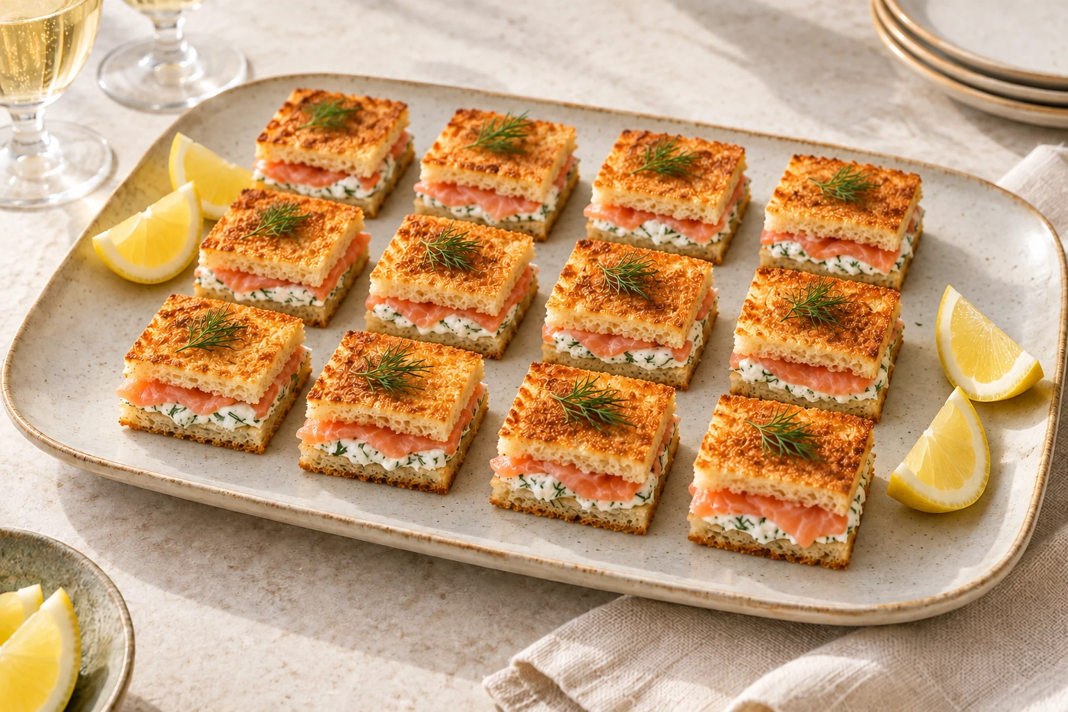 Mini-croques saumon-aneth : plat terminé