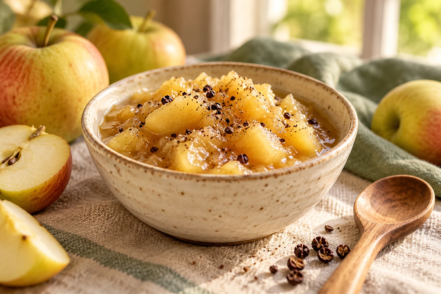 Compote de pommes au poivre de Timut : plat terminé