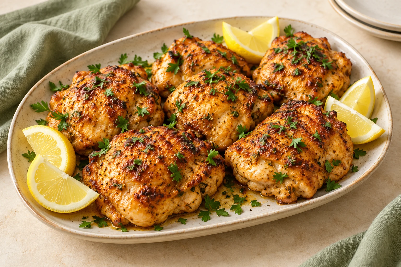 Poulet mariné au yaourt : plat terminé