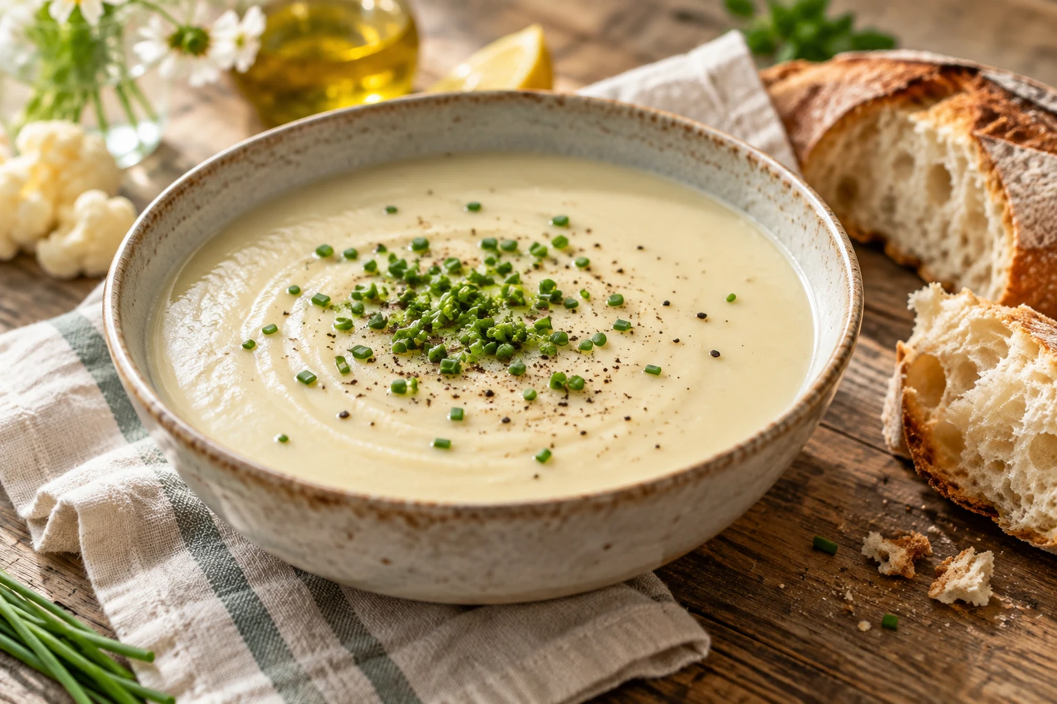 Velouté de chou-fleur : plat terminé