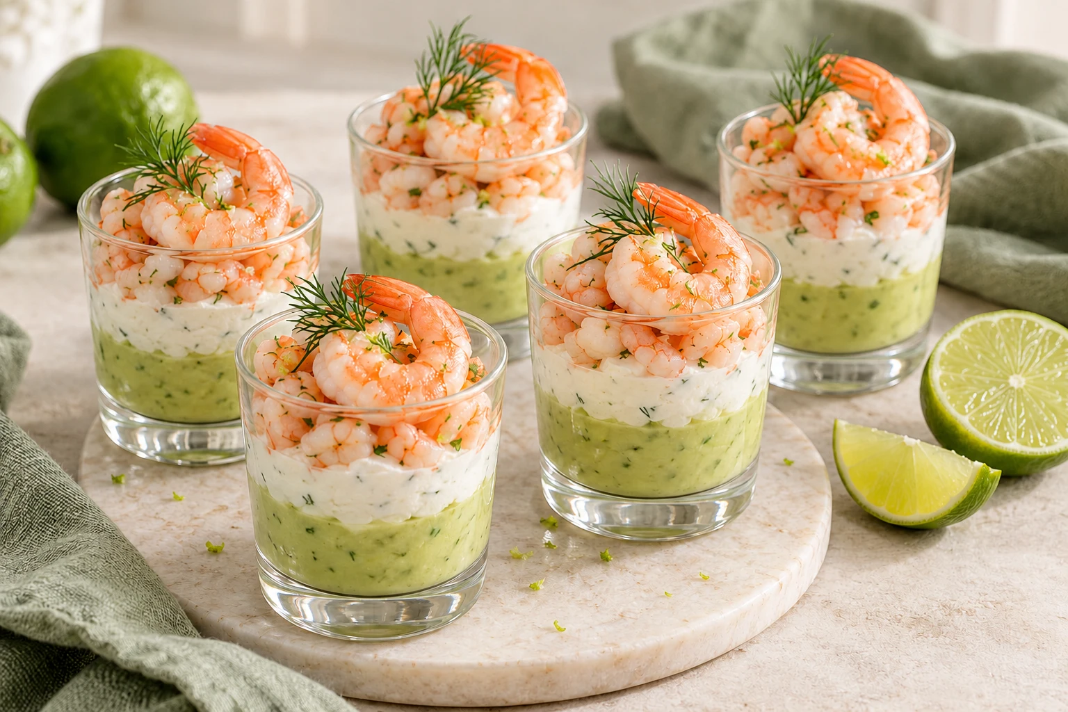 Verrines avocat-crevettes : plat terminé