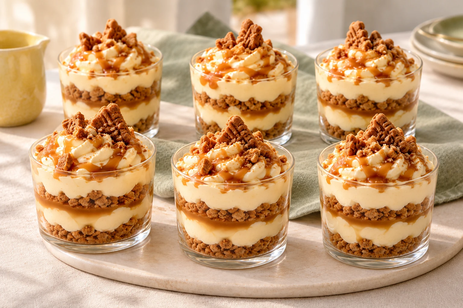 Verrines chantilly, spéculoos et caramel : plat terminé