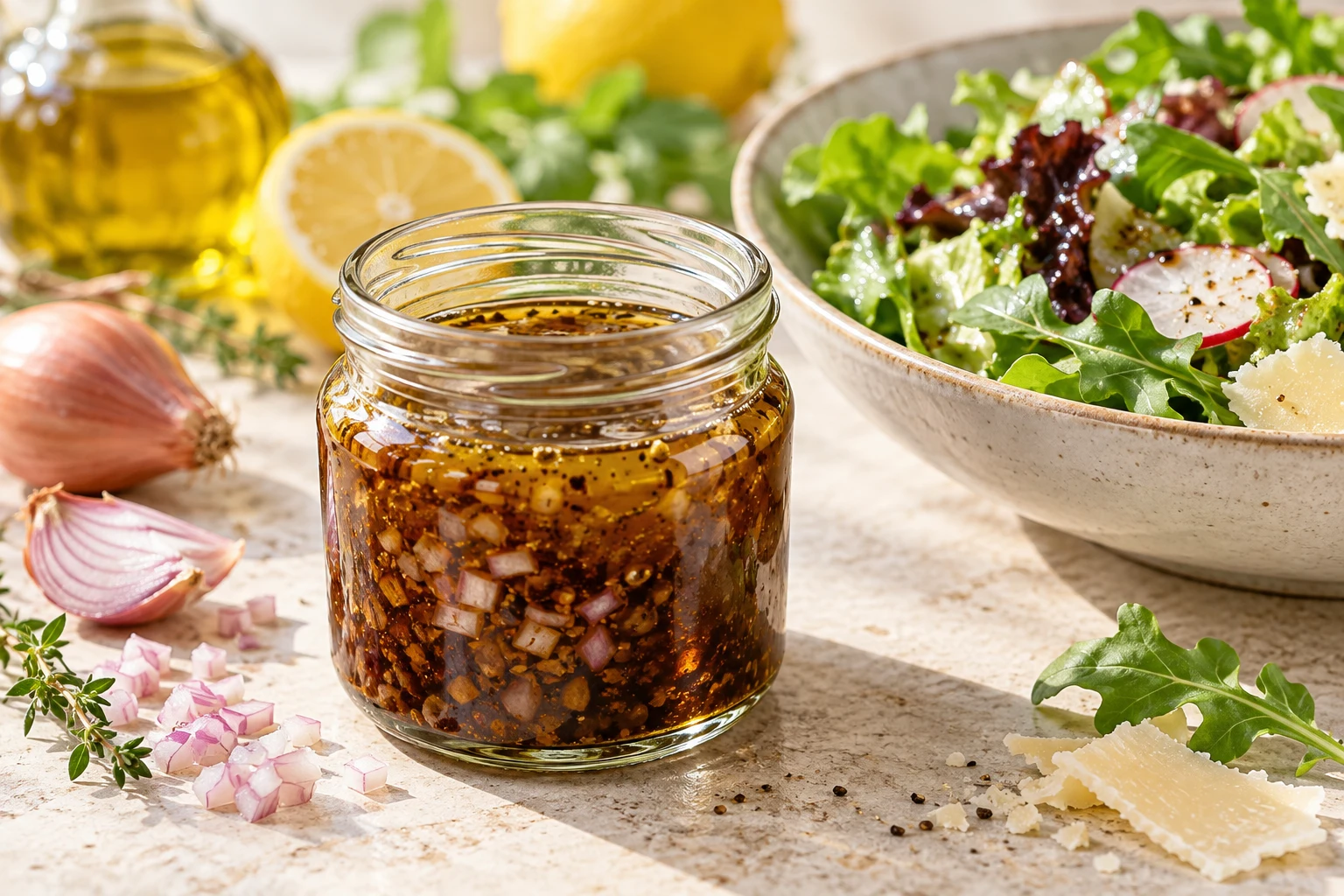 Vinaigrette balsamique maison : plat terminé