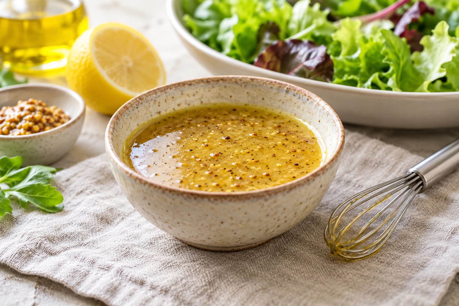 Vinaigrette classique à la moutarde : plat terminé