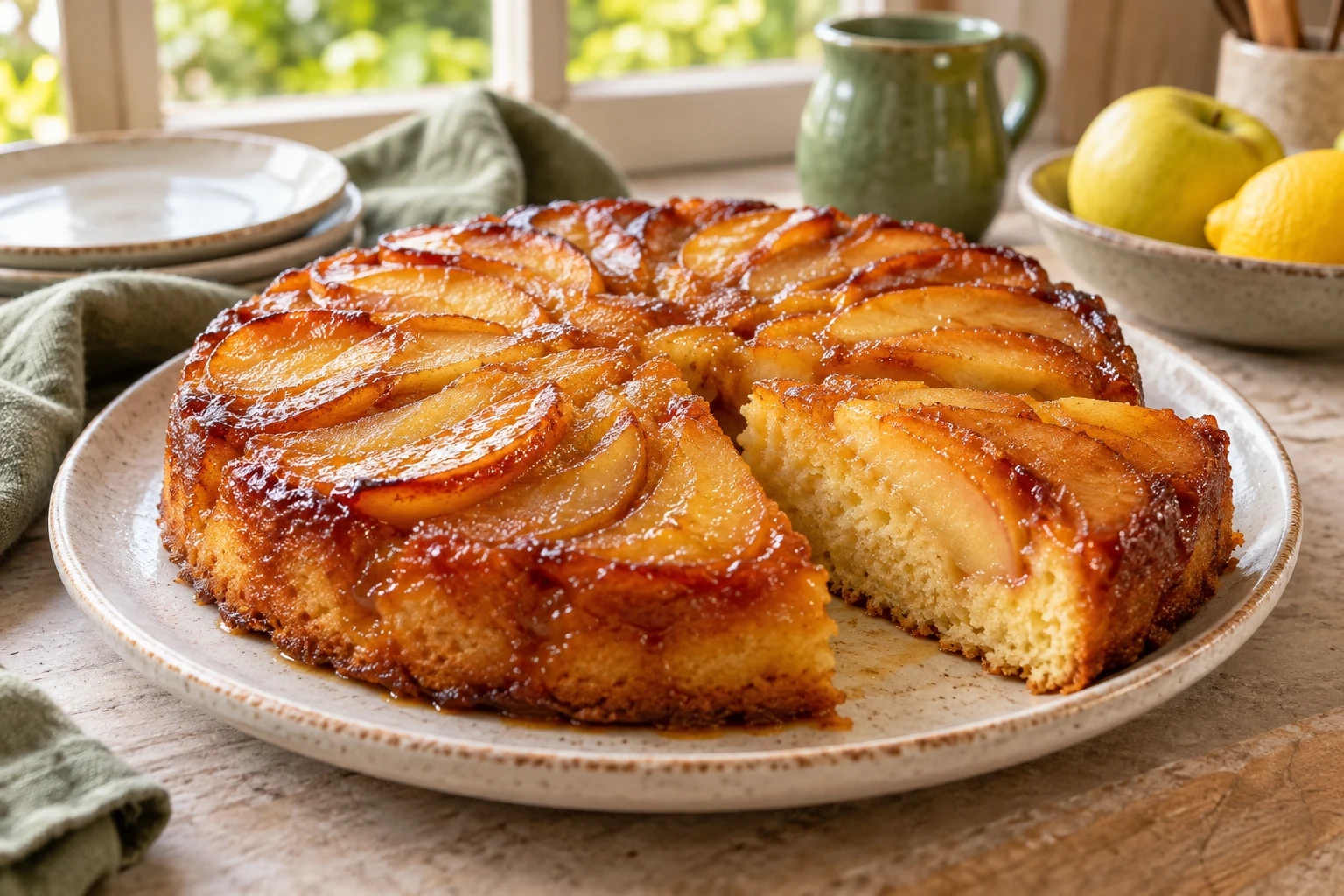 Gâteau aux pommes à la poêle : plat terminé