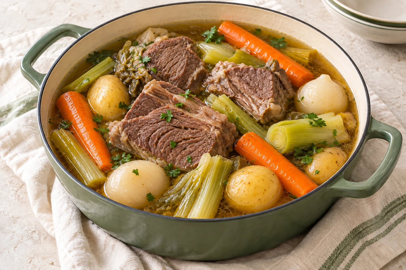 Pot-au-feu express à l’autocuiseur : plat terminé