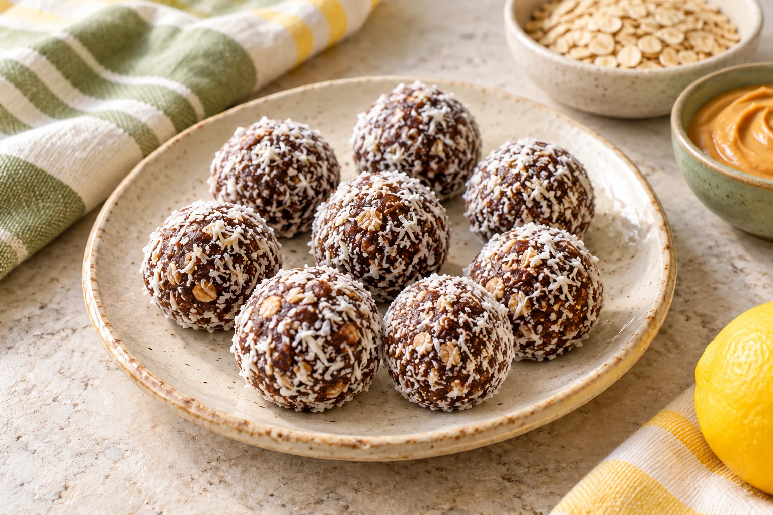 Bouchées dattes, avoine et cacao : plat terminé