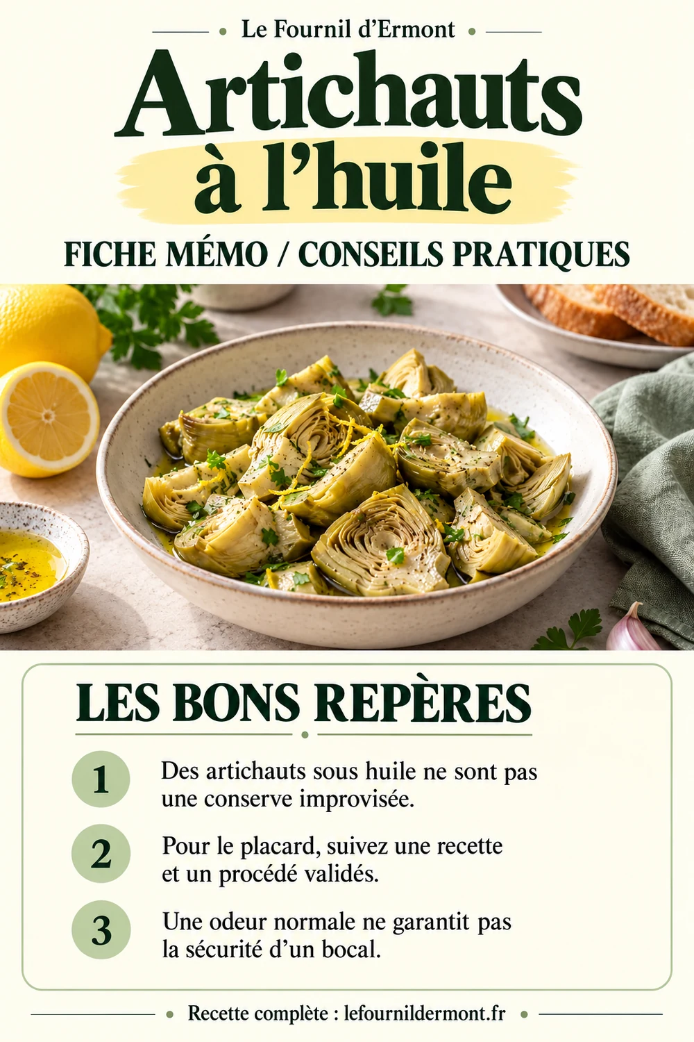 Fiche mémo : Artichauts à l’huile