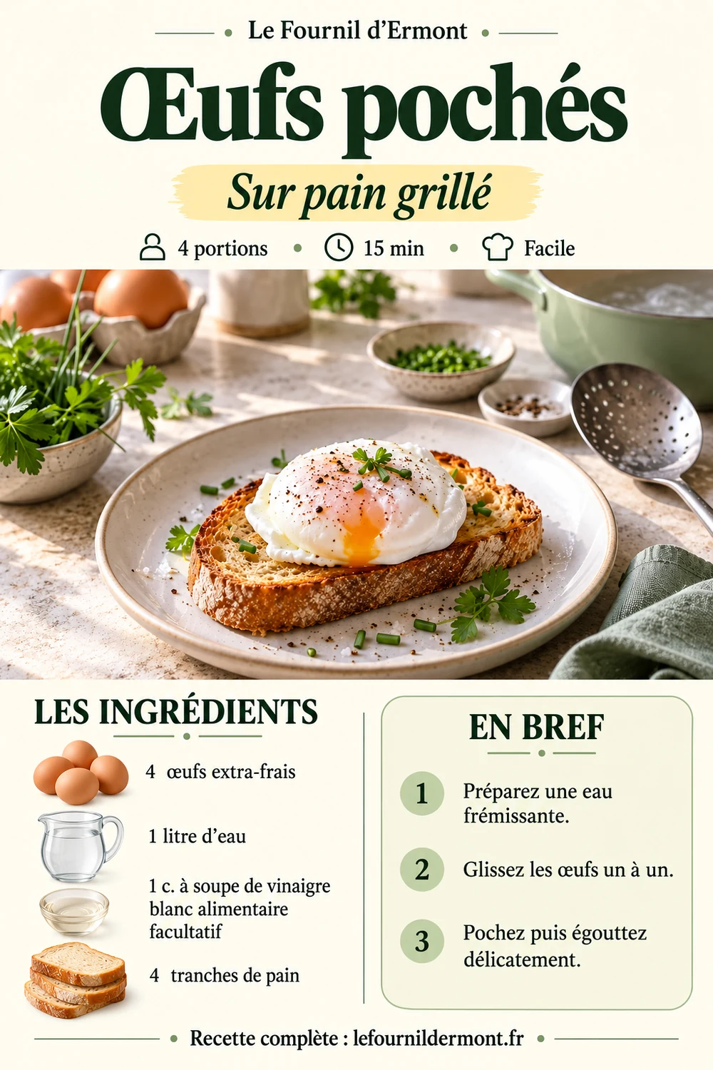 Fiche recette : Œufs pochés