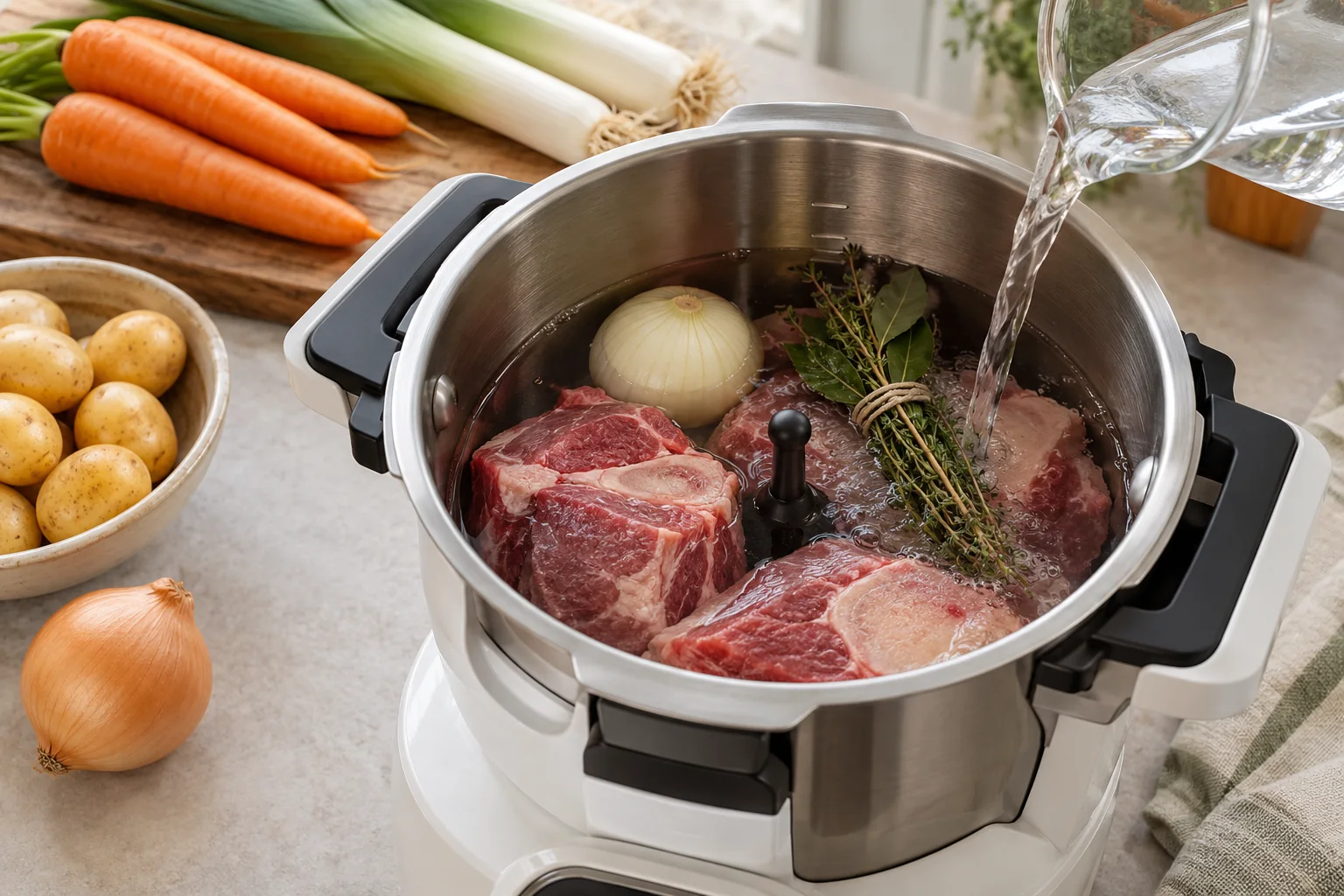 Pot-au-feu au Companion : démarrer la viande