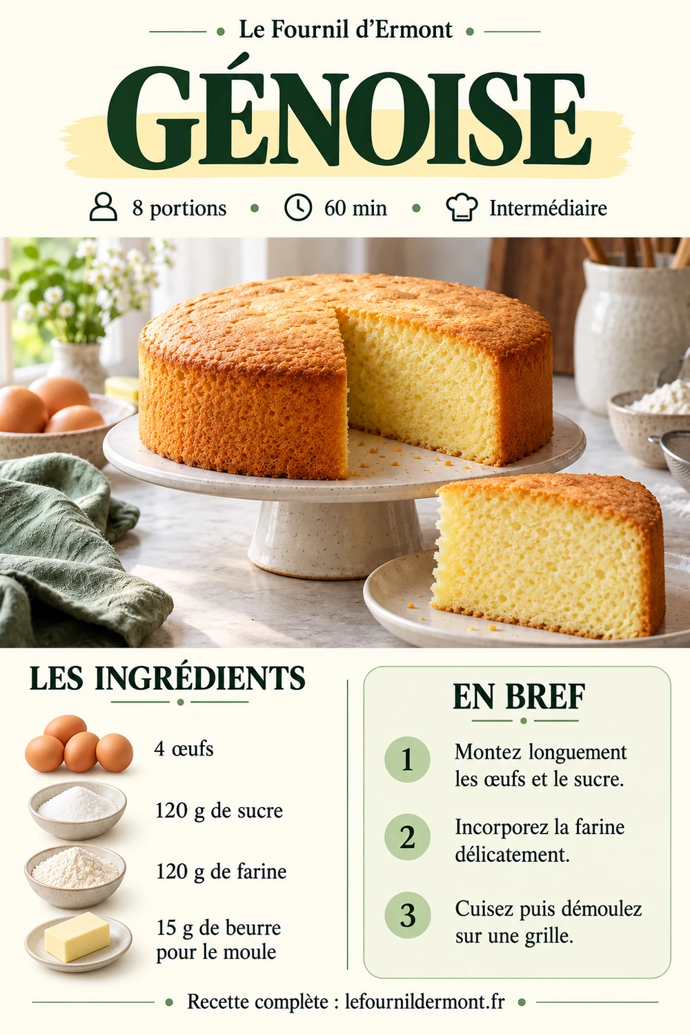Fiche recette : Génoise