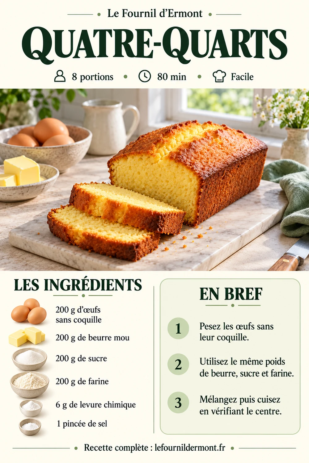 Fiche recette : Quatre-quarts