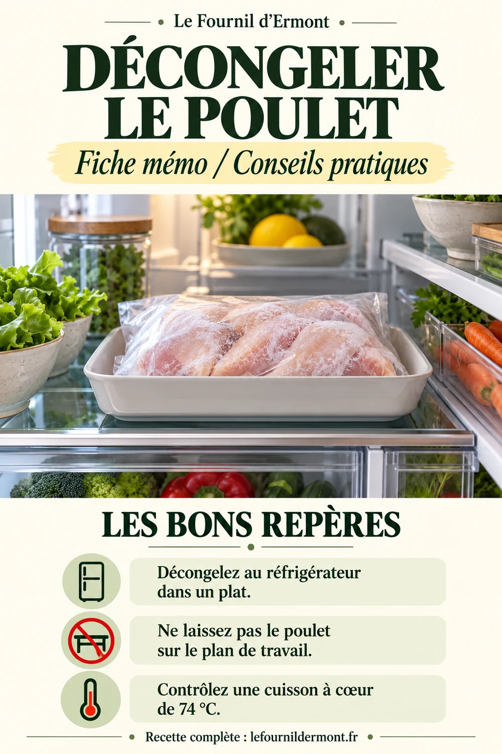 Fiche mémo : Décongeler le poulet