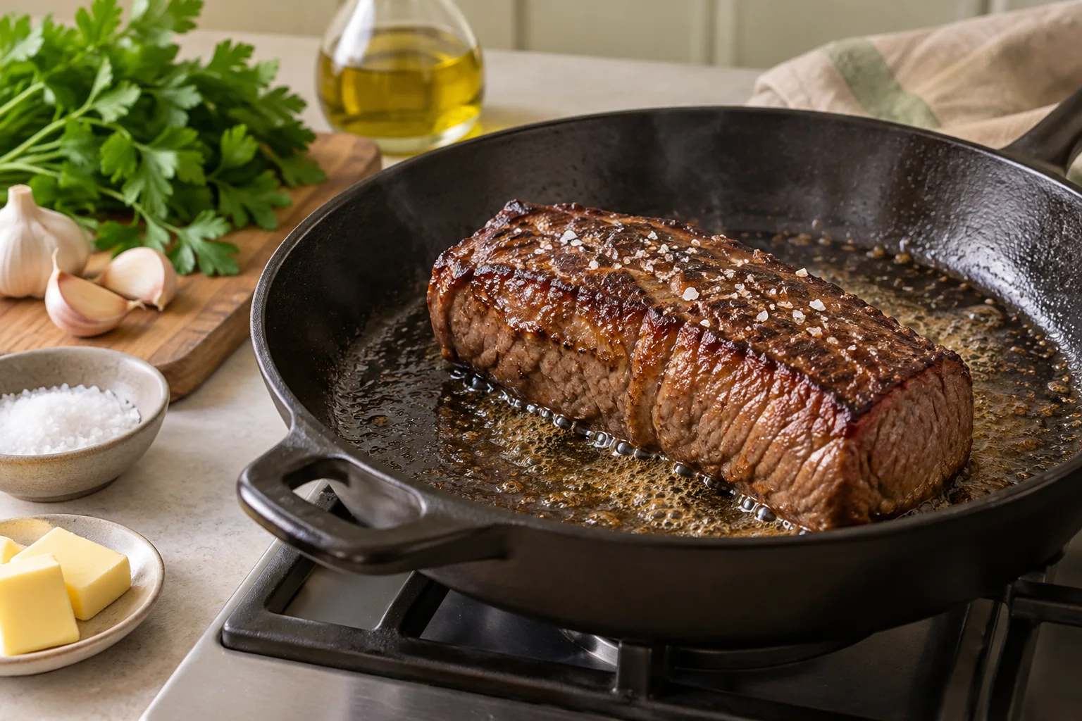 Filet persillé : saisir