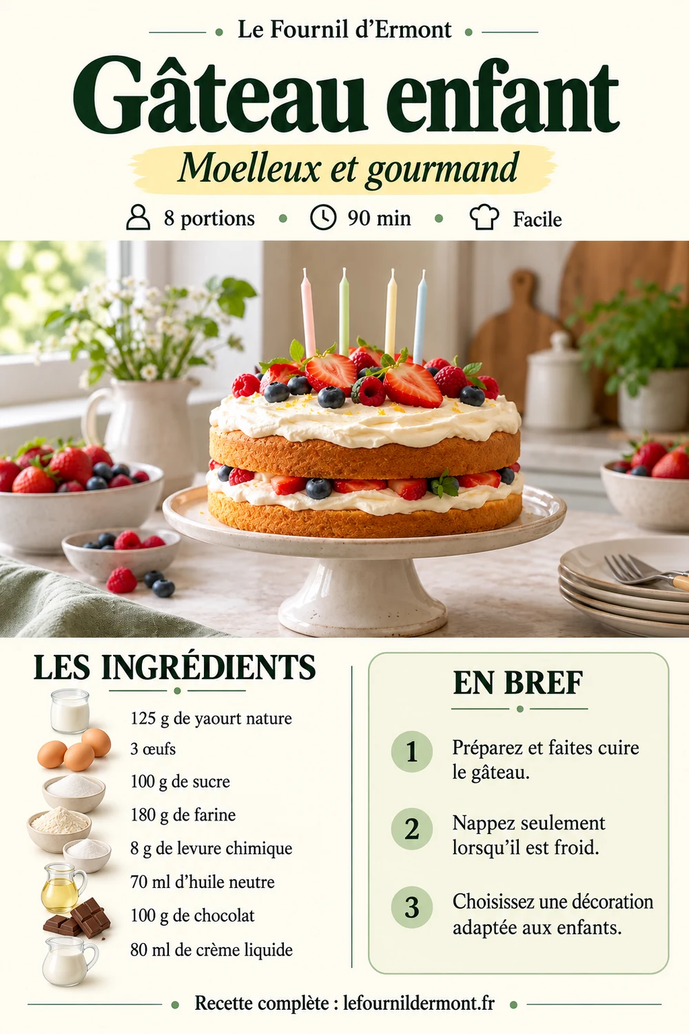 Fiche recette : Gâteau enfant