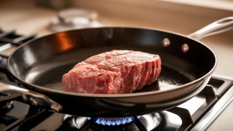L’erreur de vouloir faire dorer de la viande dans une poêle antiadhésive, ce qui est quasiment impossible