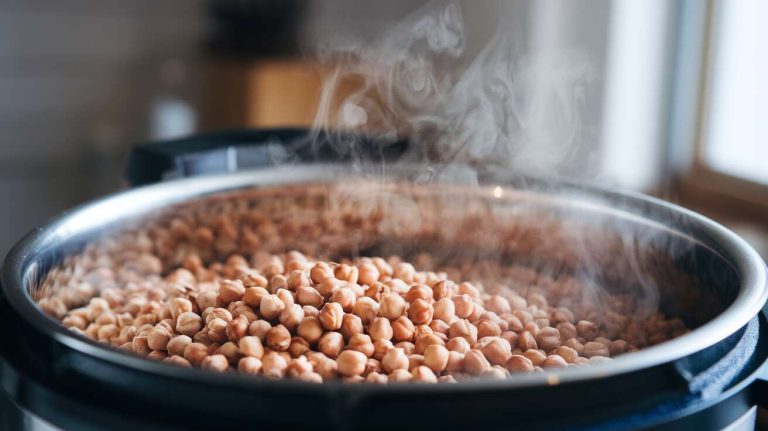 Cette technique de cuisson des pois chiches secs à l’autocuiseur réduit le temps de cuisson de plus d’une heure