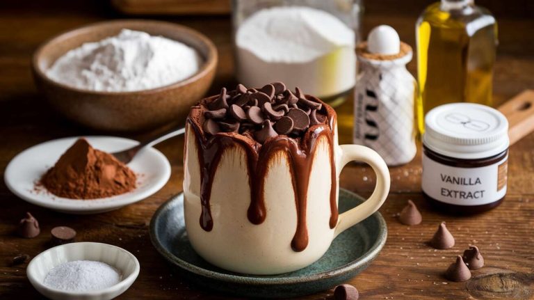 L’astuce pour faire un gâteau au chocolat dans une tasse (mug cake) en 2 minutes au micro-ondes