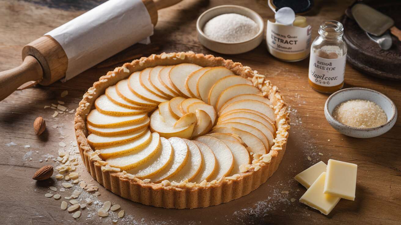 « Cette recette de tarte amandine aux poires est mon dessert d&rsquo;automne préféré, c&rsquo;est une valeur sûre »